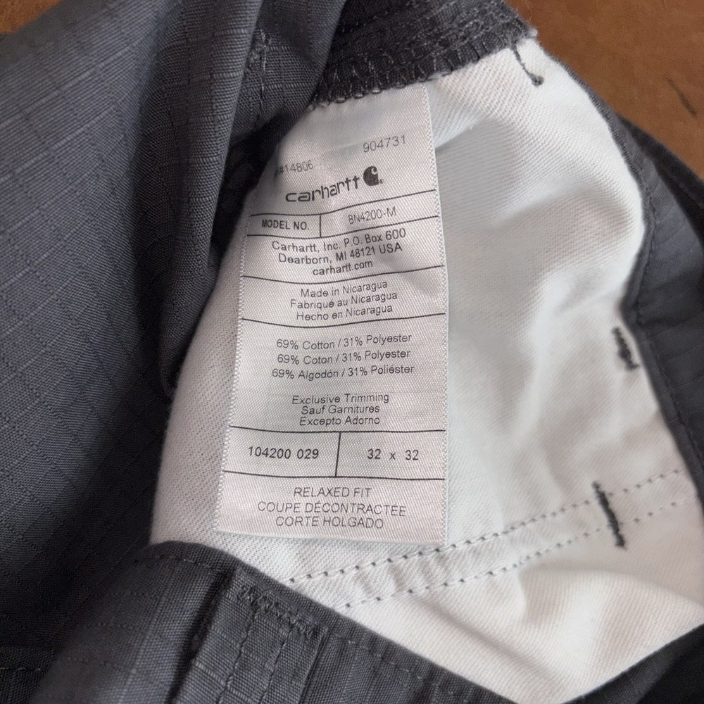 NWT Carhartt Force Relaxed Fit Ripstop Cargo Work Pants #BN4200-M Size: 32x32 - Picture 6 of 6